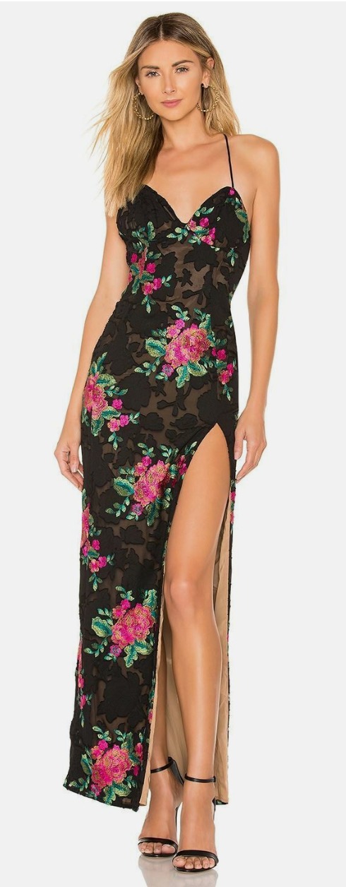 Michael Costello x REVOLVE Savannah Gown in Fuchsia Floral